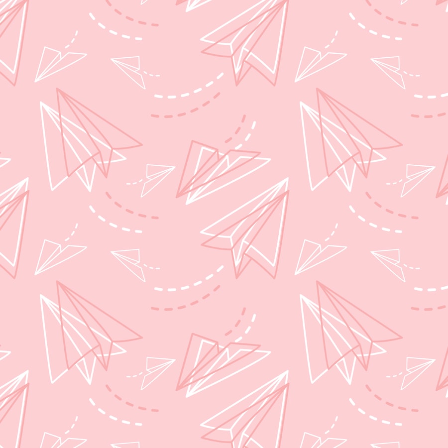 Paper Plane Artwork in Pink Background, Girls Background