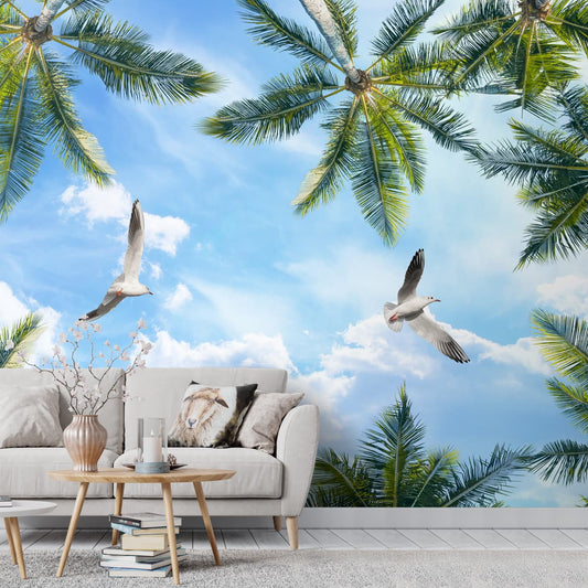 Blue Sky Theme Wallpaper for Room Ceiling and Walls, Customized
