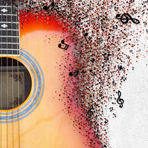 Artistic Guitar Design for Teens, Customized Wallpaper