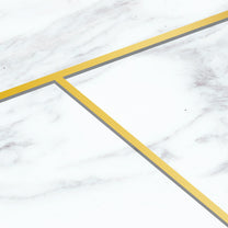 White Marble Design with Golden Stripes Wallpaper