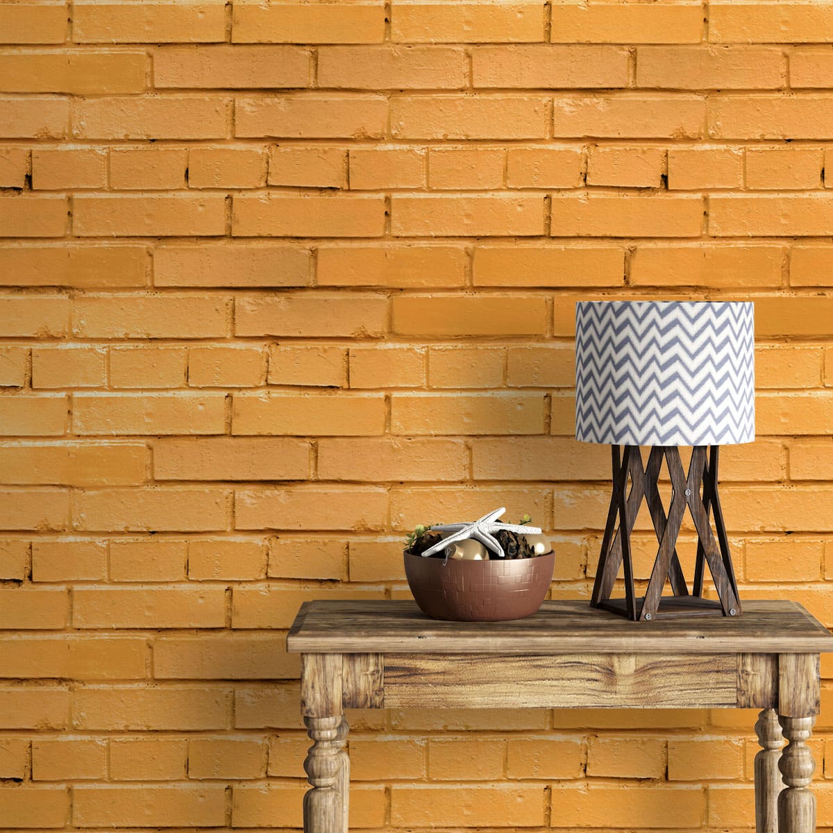 3D Natural Yellow Brick Look Wallpaper