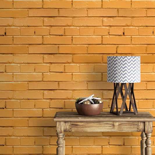 3D Natural Yellow Brick Look Wallpaper