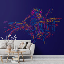 Abstract Drums Design for Teens, Customized Wallpaper