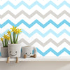 Blue and Grey Chevron Wallpaper for Kids Room