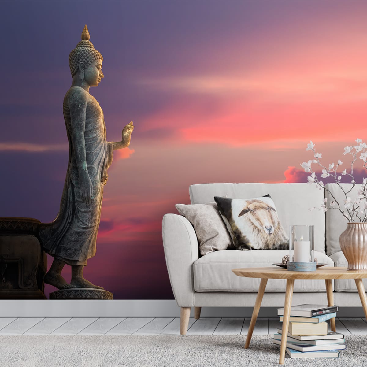 Standing Buddha Wallpaper for Walls, Customized Wallpaper