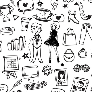 Doodle Art Wallpaper for Walls, Funky Elements