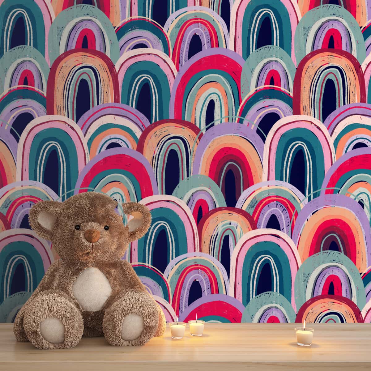 Vibrant and Colorful Kids Room Wallpaper