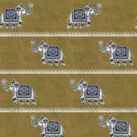 Indian Wallpaper Design, Elephants in Repeat Pattern