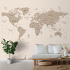 Papier peint subtil de carte du monde pour les chambres, personnalisé