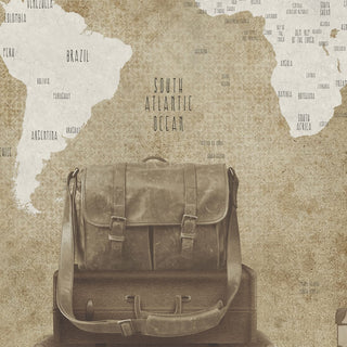 Vintage Travel Theme World Map Wallpaper for Walls, Customised