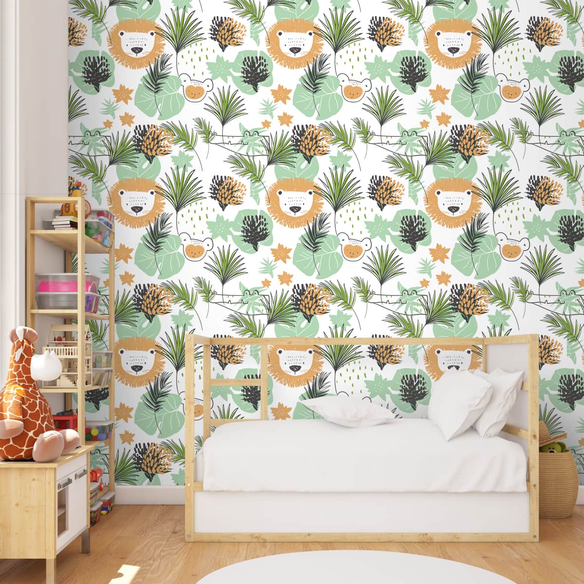 Cute Lion Pattern kids Room Wallpaper