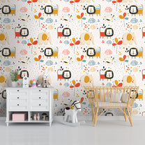 3D Lions and Elephants Designs for Kids Room Wallpaper