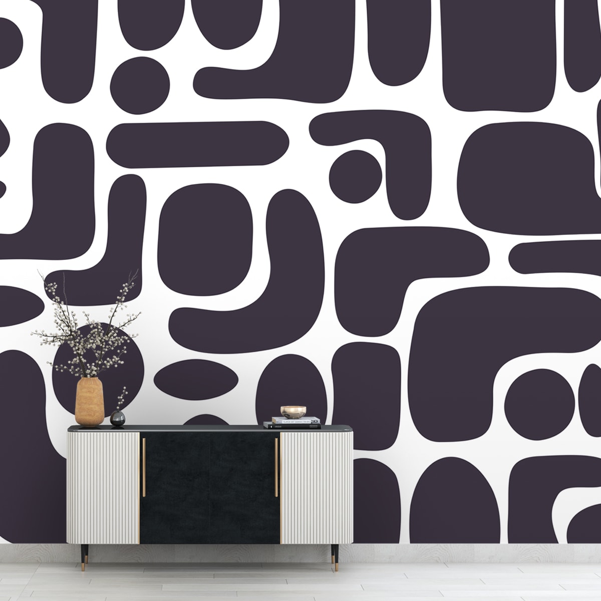 Purple Abstract Modern Wallpaper Design, Bedrooms