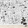 Doodle Art Wallpaper for Walls with Funky Elements