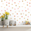 Pink & Golden Polka Dots Girl Room Wallpaper
