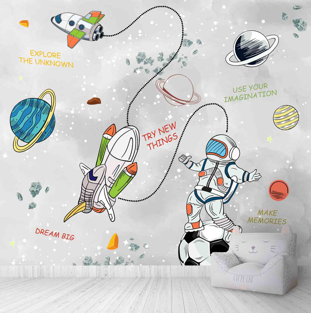 Cute Kids Room Space Theme Wallpapers – Life n Colors