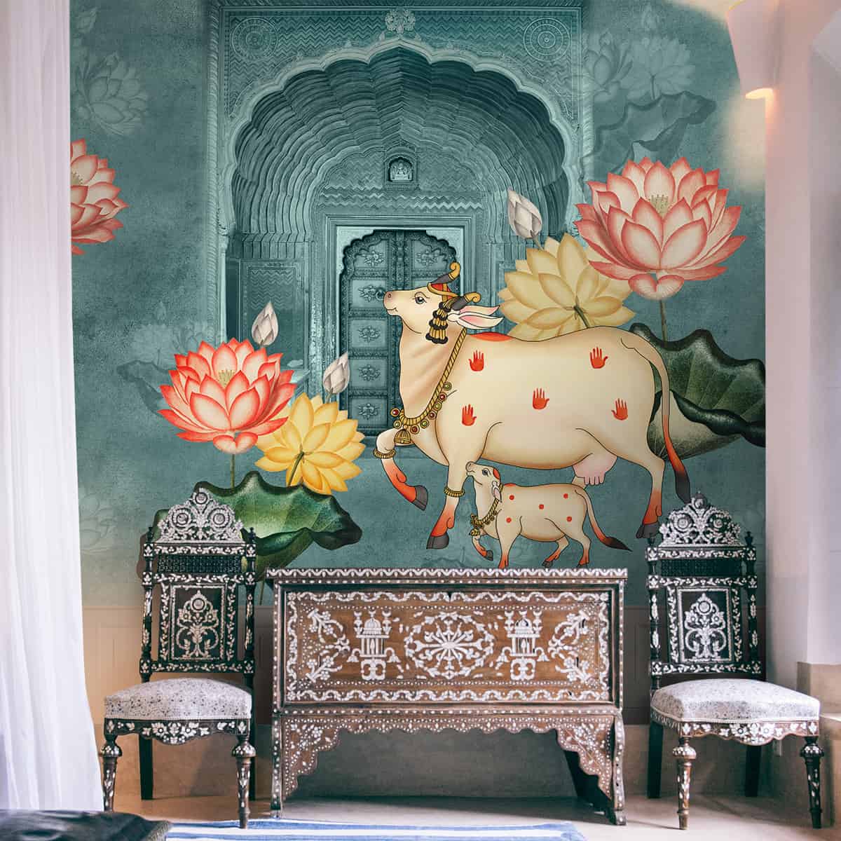 Indie Pop Indian Design Wallpaper for Wall | Life n Colors