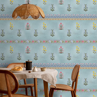 Pooja Room Wallpaper with Sharmana Motif Pattern - Life n Colors